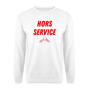 AUSSER BETRIEB STÖRUNG GEBROCHEN ROTER STIFT - Unisex Pullover - Weiß - Vorne - Alina (178cm) & Michal (187cm)
