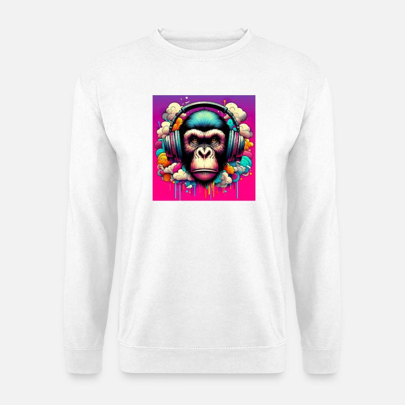 Chimpanzee Monkey - Unisex Sweatshirt - white