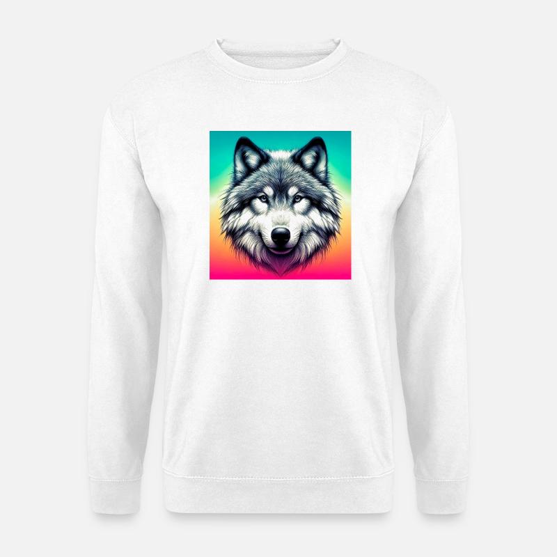 Wolf - Unisex Pullover - Weiß