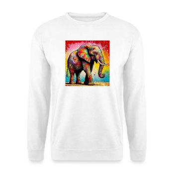 Elefant - Unisex Pullover - Weiß - Vorne - Alina (178cm) & Michal (187cm)