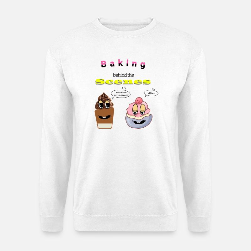 Backen hinter den Kulissen Cartoon Design - Unisex Pullover - Weiß