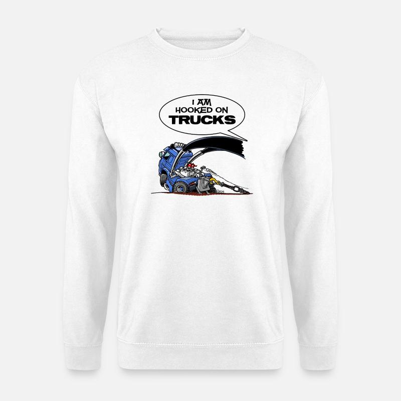 HookedOnTRUCKS-BLUE - Unisex Sweatshirt - white