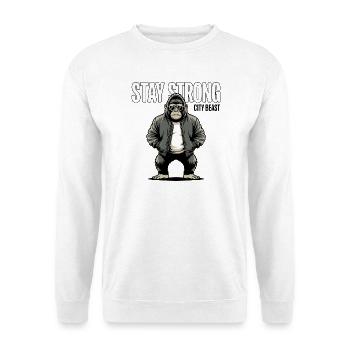Bleib stark, Stadtbestien-Gorilla - Unisex Pullover - Weiß - Vorne