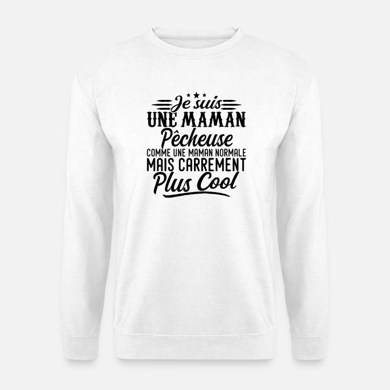 Fischer-Mutter: normal, aber cooler - Unisex Pullover - Weiß