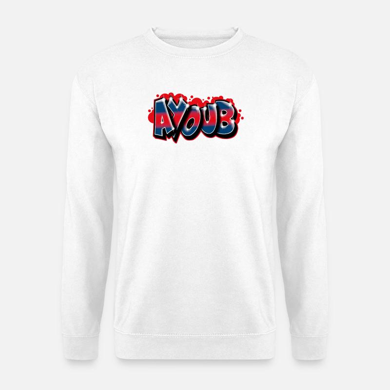 Graffiti First Name AYOUB - Unisex Sweatshirt - white