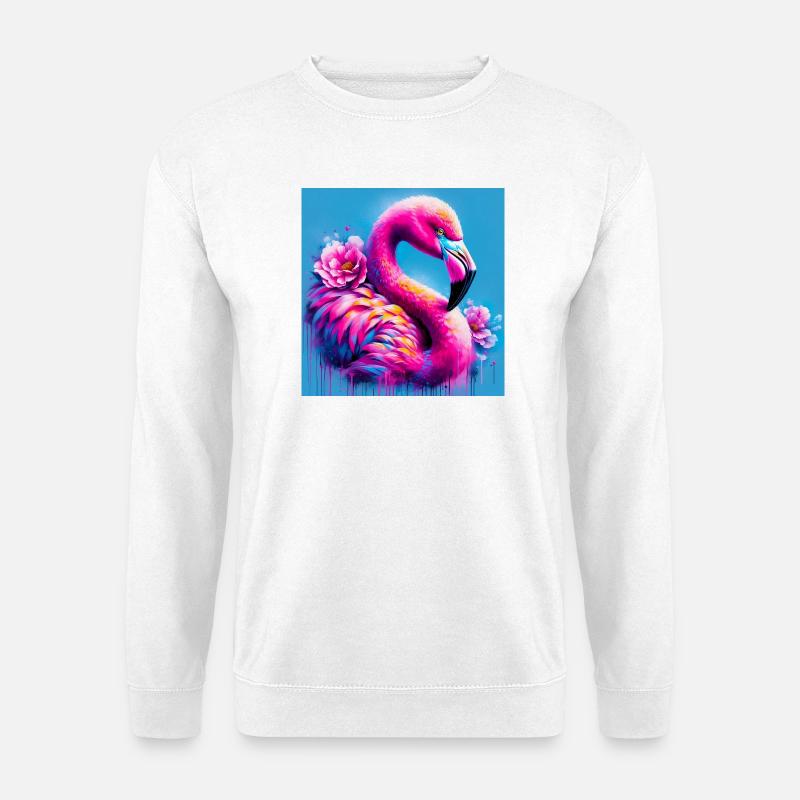 Flamingo - Unisex Pullover - Weiß