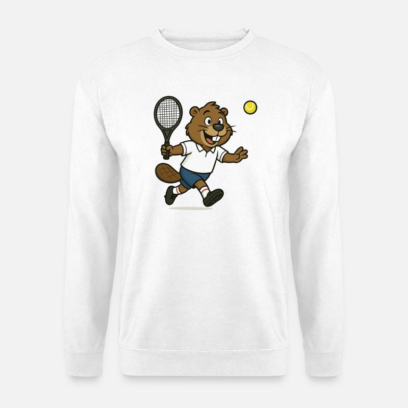 biber-tennis-comic - Unisex Pullover - Weiß