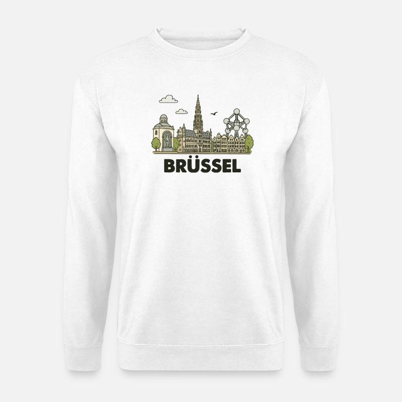 Brüssel Stadt - Unisex Pullover - Weiß