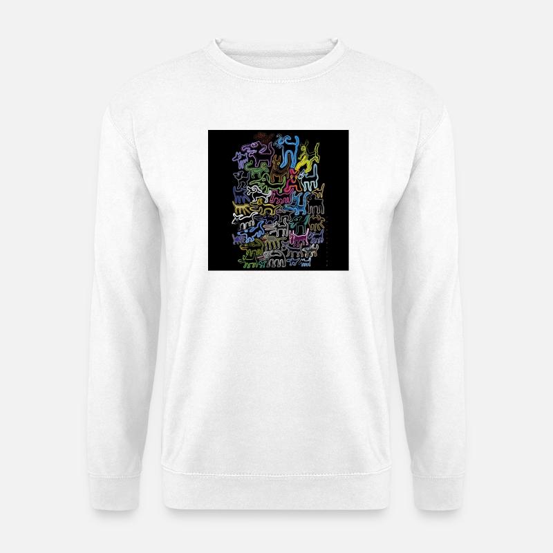 Bunte Hunde - Unisex Pullover - Weiß