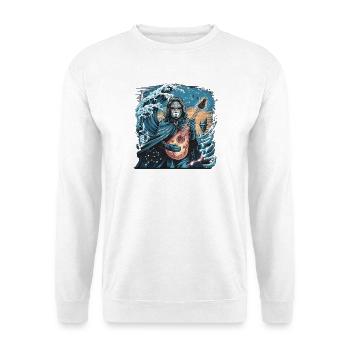 Mystic Ocean Wave with Ghostly Musician - Unisex Sweatshirt - white - Front