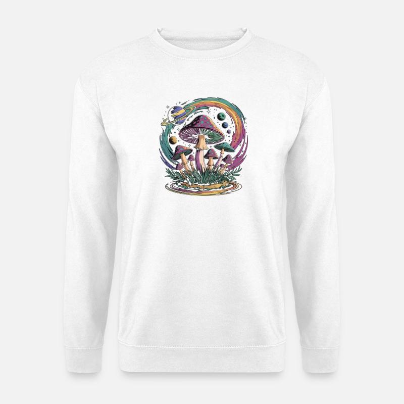 Psychedelische Weltraumpilz-Fantasie - Unisex Pullover - Weiß
