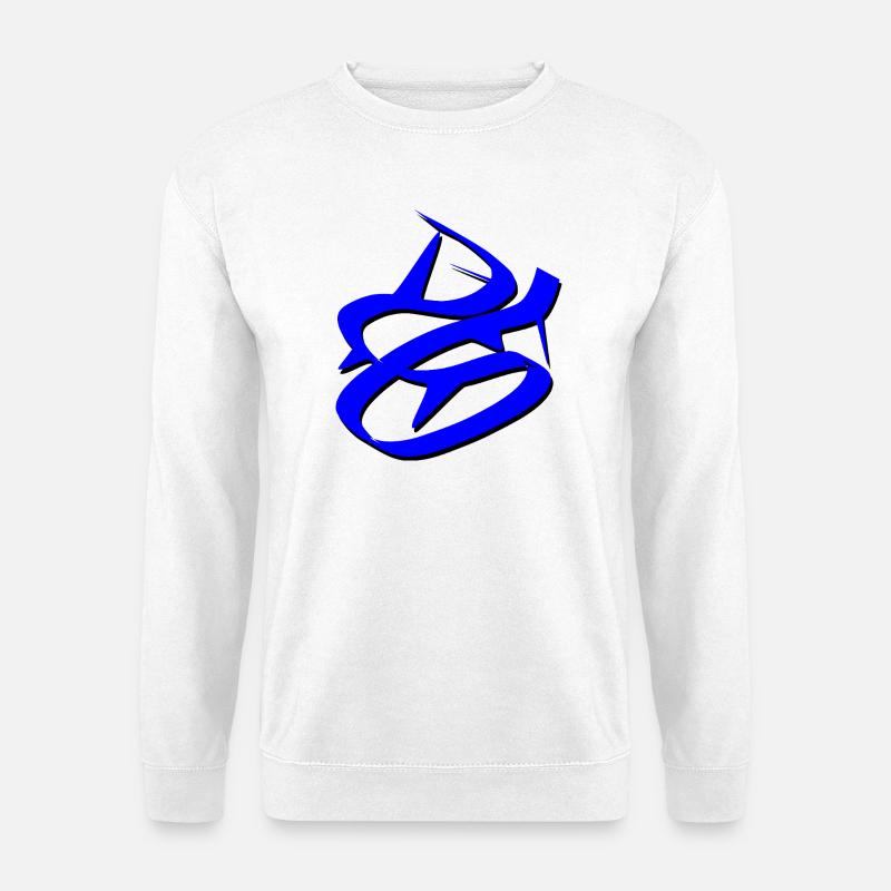 Dynamic Blue Graffiti Design - Unisex Sweatshirt - white