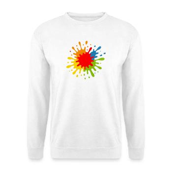 Fröhlicher künstlerischer Spritzer - Unisex Pullover - Weiß - Vorne