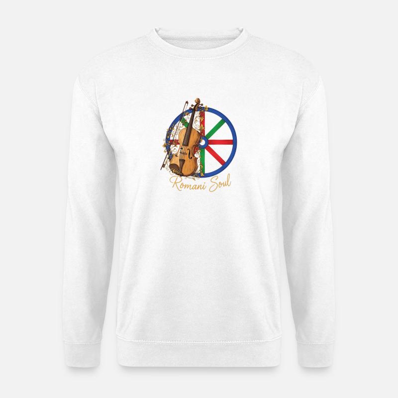 Romani Soul Violin-Kunst - Unisex Pullover - Weiß
