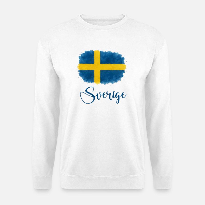 schweden-fahne-klecks-sverige - Unisex Pullover - Weiß