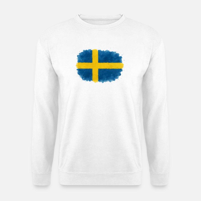 schweden-fahne-klecks - Unisex Pullover - Weiß