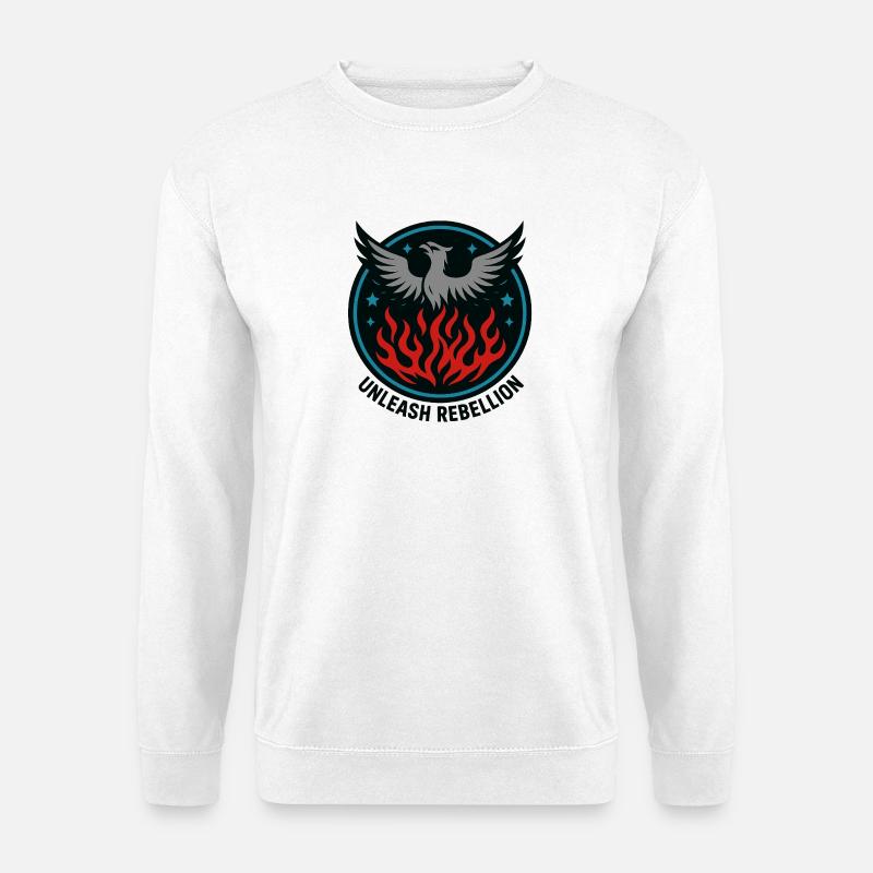 Unleash Rebellion – Phönix Emblem - Unisex Pullover - Weiß