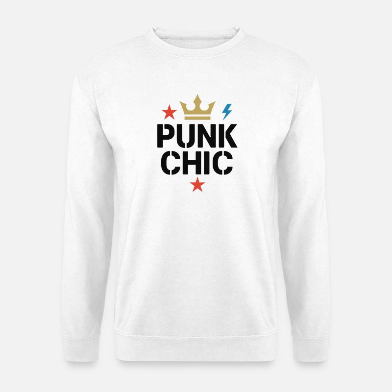 Punk Chic – Krone & Blitz - Unisex Sweatshirt - white
