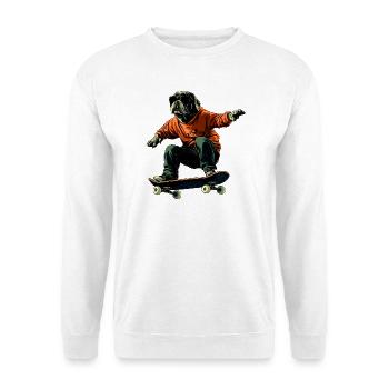 Skateboard pour chien - Sweat-shirt Unisexe - blanc - Devant
