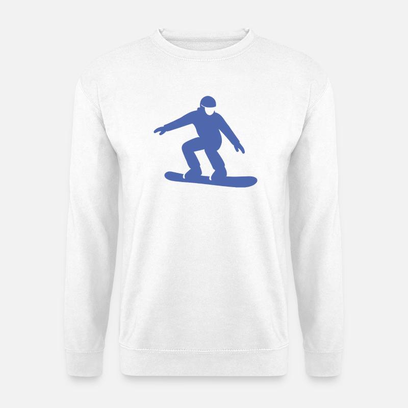 Snowboarder Silhouette Winterurlaub Wintersport - Unisex Pullover - Weiß