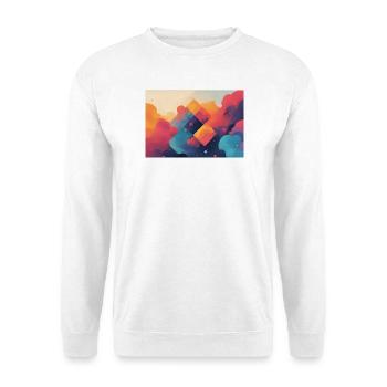 Abstrakte Formen von farbigen Wolken - Unisex Pullover - Weiß - Vorne