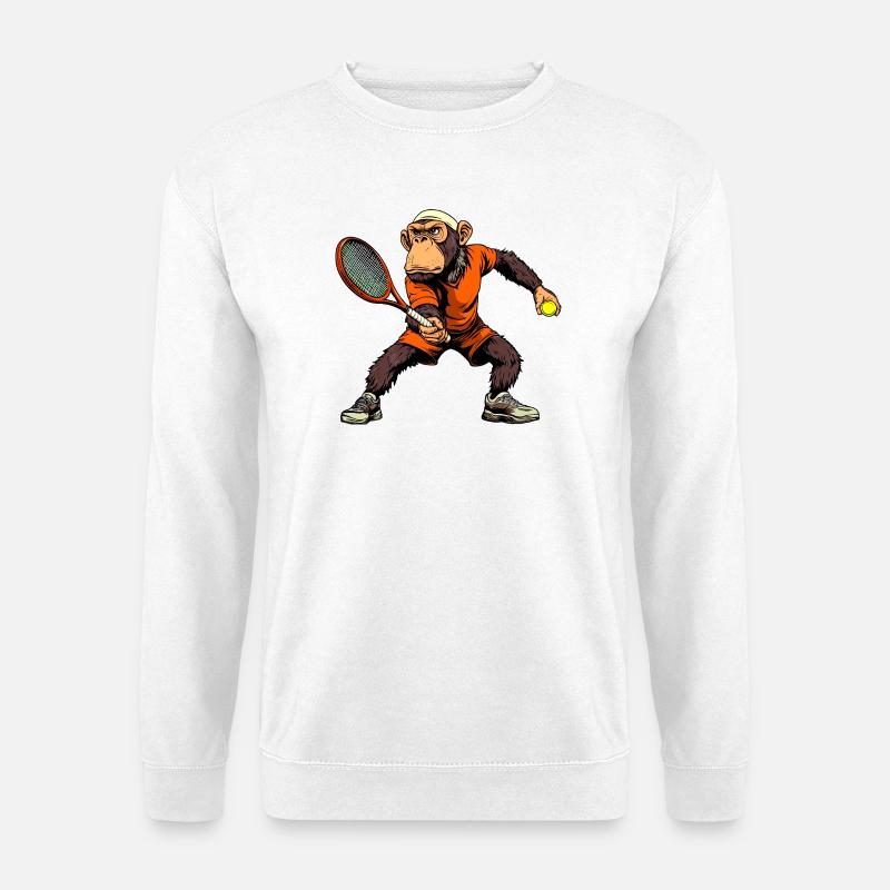 Tennis Affen - Unisex Pullover - Weiß