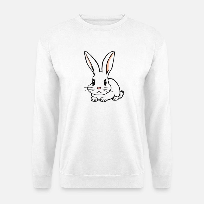 Sketched Rabbit with Long Ears - Unisex Sweatshirt - white