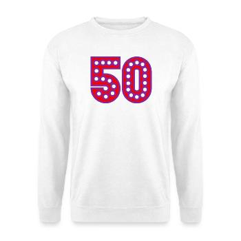 50. 50 JAHRE. 50-JÄHRIGES JUBILÄUM. 50-JÄHRIGES JUBILÄUM. - Unisex Pullover - Weiß - Vorne