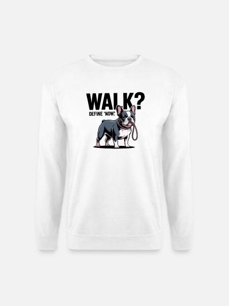 French Bulldog Walk Time - Unisex Sweatshirt - white