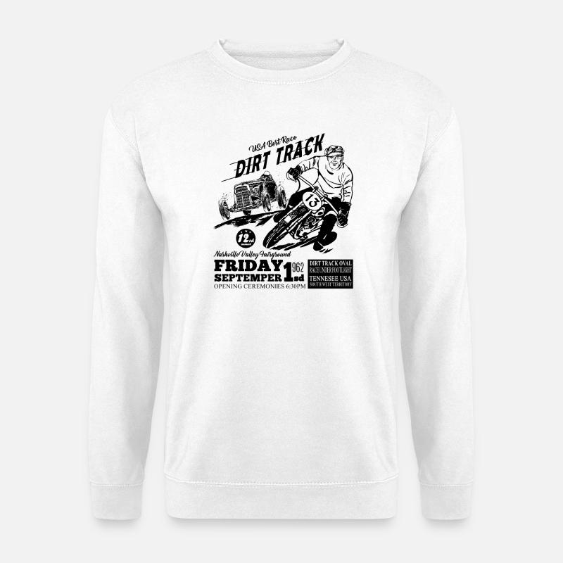Tennesee Dirt Track Schwarz - Unisex Pullover - Weiß