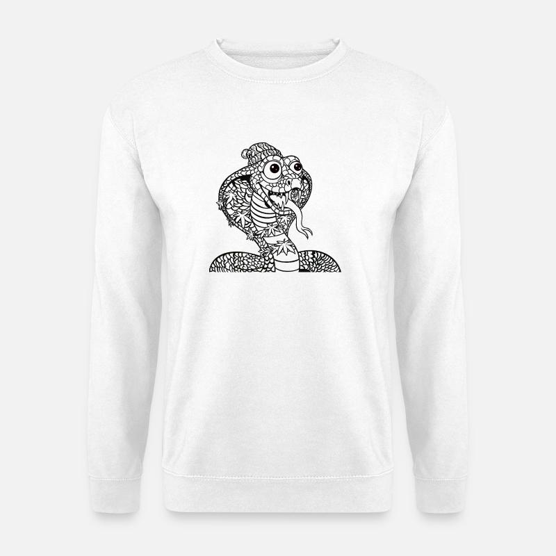 Coole Cobra mit Mütze - Unisex Pullover - Weiß
