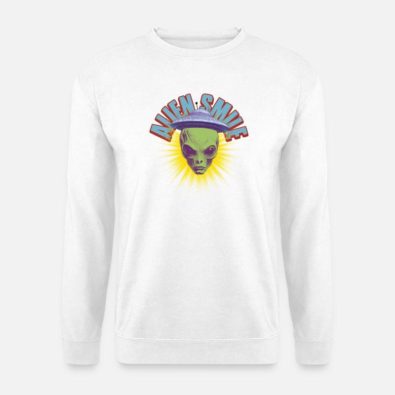 Außerirdisches Lächeln - Unisex Pullover - Weiß