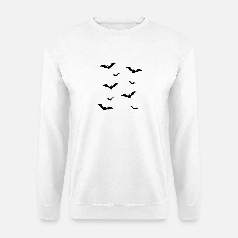 Fledermaus Schwarm Silhouette Illustration - Unisex Pullover - Weiß