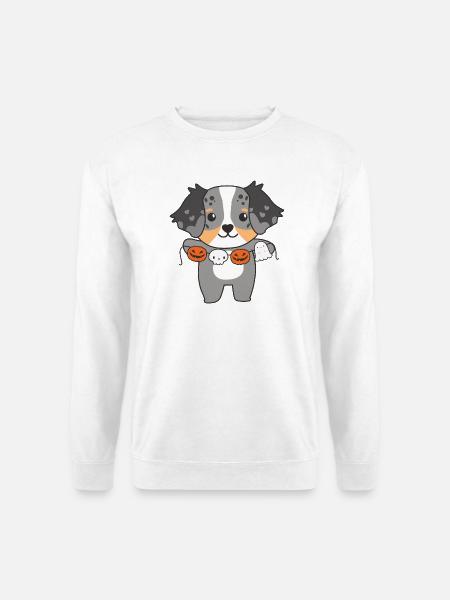 Rottweiler Happy Halloween süßer Vampir Kostüm - Unisex Pullover - Weiß