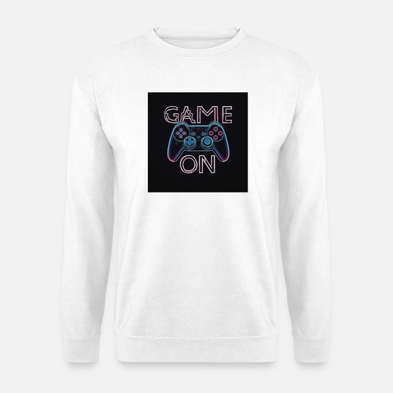 Neon Gaming Controller Design - Unisex Sweatshirt - white