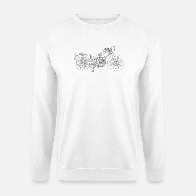 Retro Motorrad - Unisex Pullover - Weiß