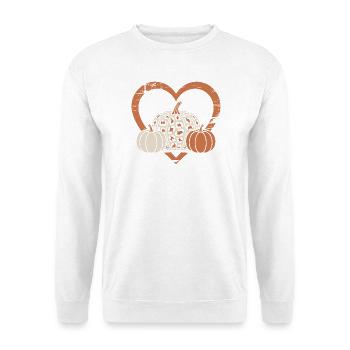 Leopard-Print Kürbis - Unisex Pullover - Weiß - Vorne - Alina (178cm) & Michal (187cm)