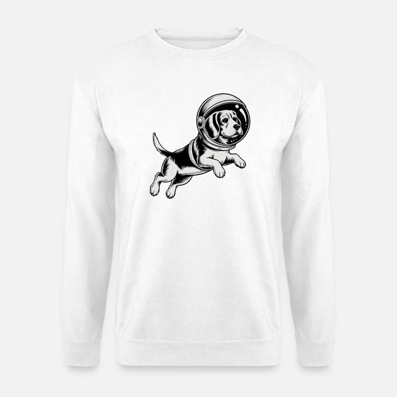 Beagle dans l'espace - Logo d'Astonomy - Sweat-shirt Unisexe - blanc