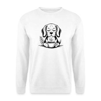 Coffee Dog – Cooles Kaffee-Logo - Unisex Pullover - Weiß - Vorne