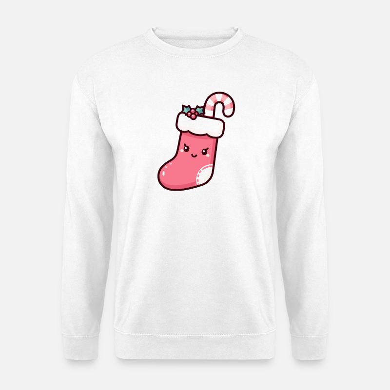 Festliche Weihnachtsstrumpf Illustration - Unisex Pullover - Weiß
