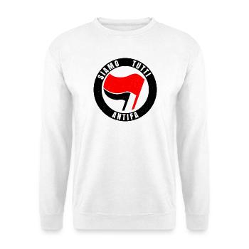 Siamo Tutti Antifa Antifaschismus Flagge Symbol - Unisex Pullover - Weiß - Vorne