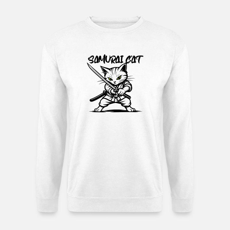 Samurai Cat - Unisex Sweatshirt - white
