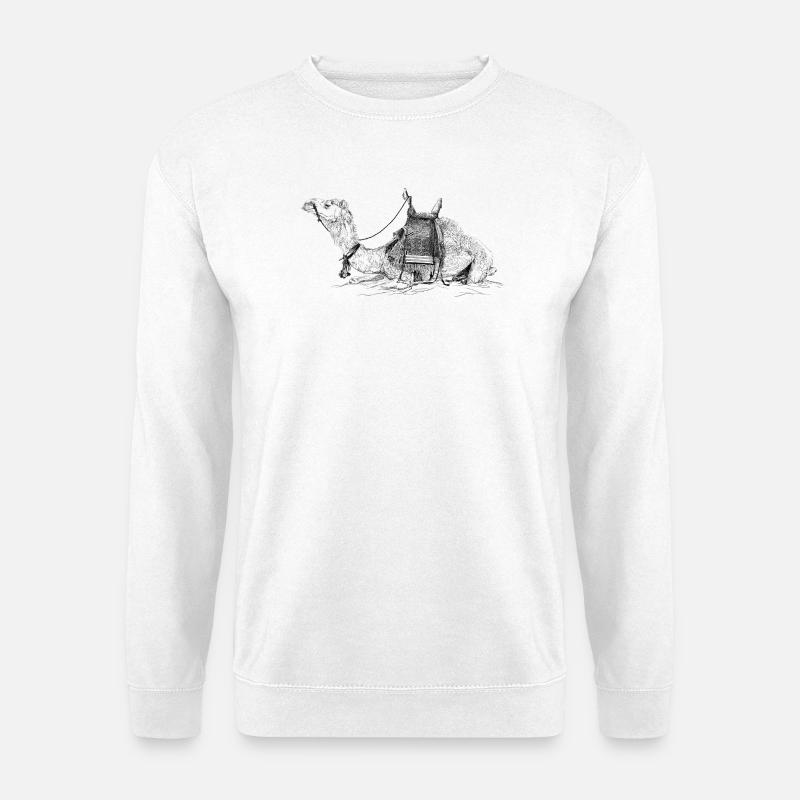 Kamel  - Unisex Pullover - Weiß