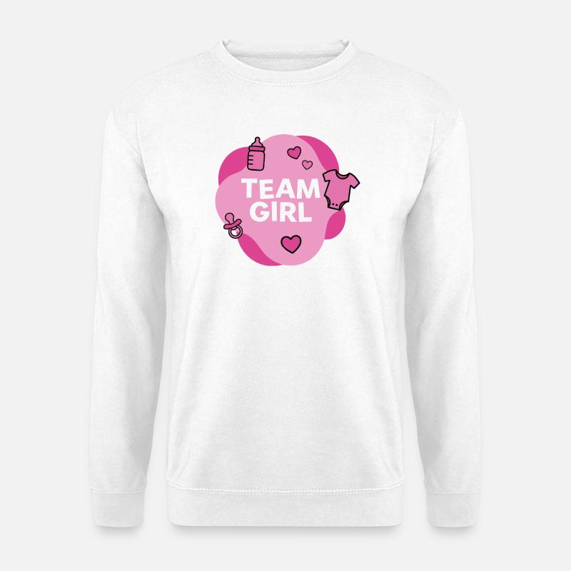 Conception de la douche de bébé de l’équipe de fille - Sweat-shirt Unisexe - blanc