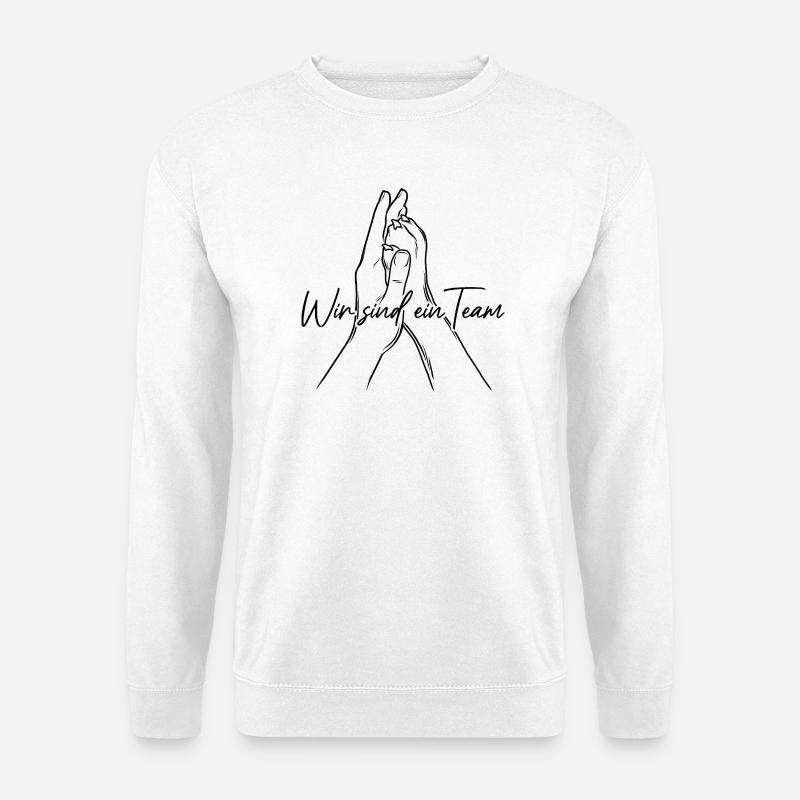 Hand + Hundepfote - High Five - Wir sind ein Team - Unisex Pullover - Weiß