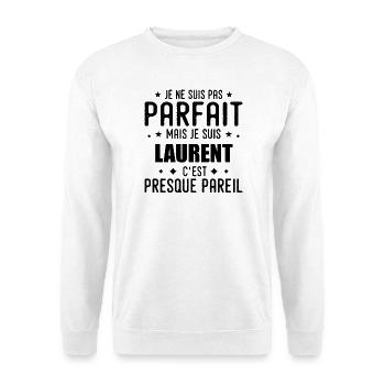 Laurent: authentisch, unvollkommen, oberflächlich, perfekt - Unisex Pullover - Weiß - Vorne