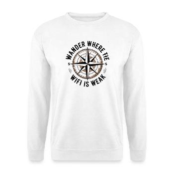 Randonnée - Promenez-vous là où le Wi-Fi est faible - Sweat-shirt Unisexe - blanc - Devant