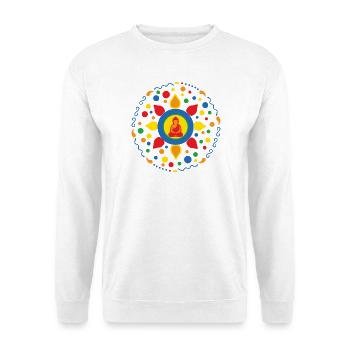 Buddha Mandala Lotus Flower Ornament - Unisex Sweatshirt - white - Front