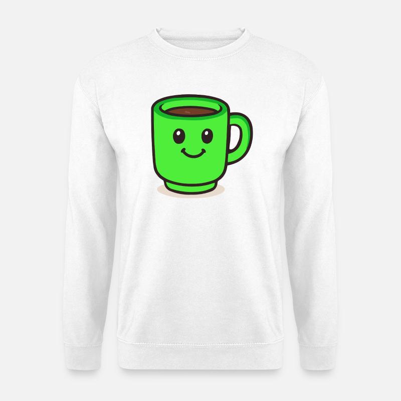 kaffeetasse-smile-cartoon - Unisex Pullover - Weiß