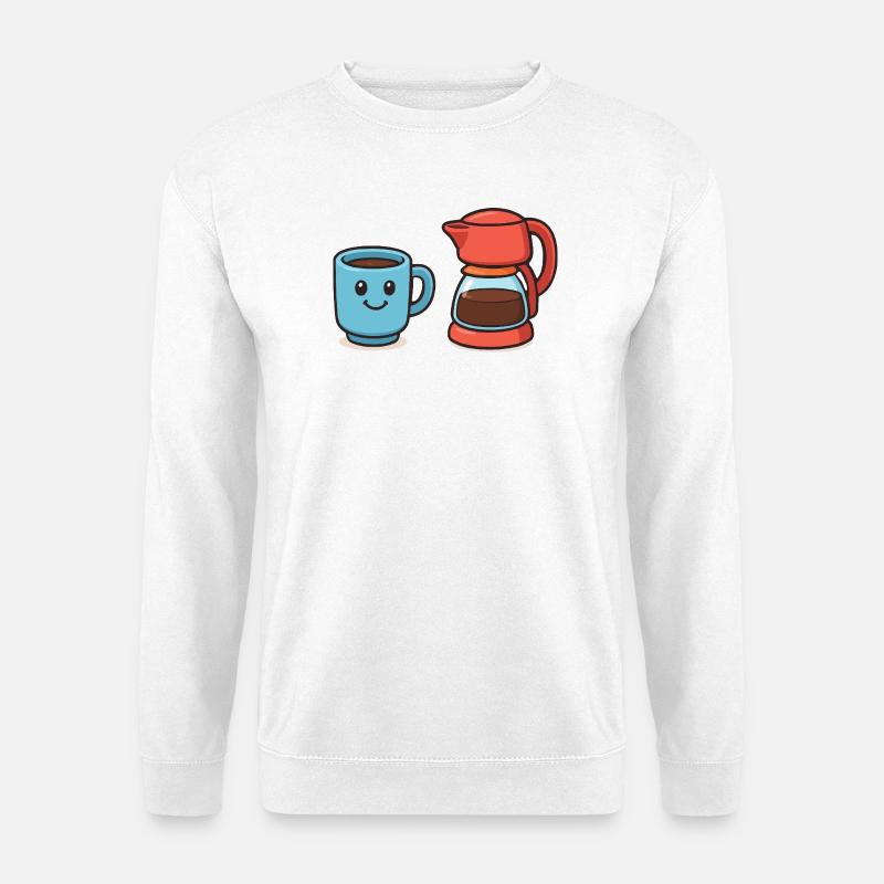 kaffeetasse-kaffeekanne - Unisex Pullover - Weiß